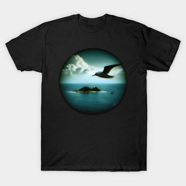 Seagull Island Ocean Scene - Sea Life T-Shirt by JediNeil